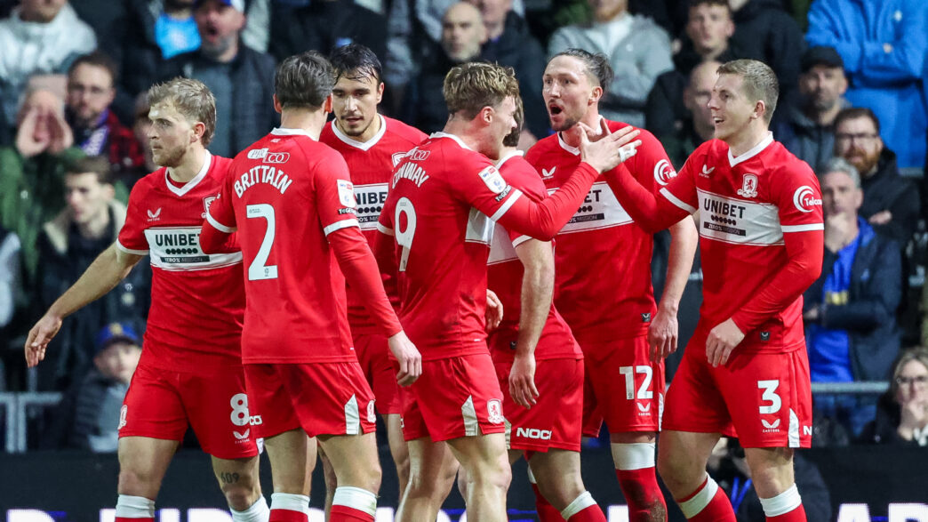 Matt Targett celebrating his second goal against Birmingham City at St Andrew's.