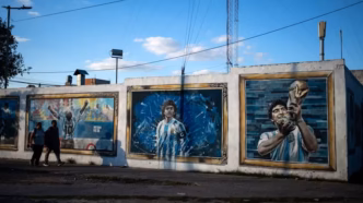 Diego Maradona mural in Buenos Aires hometown Villa Fiorito